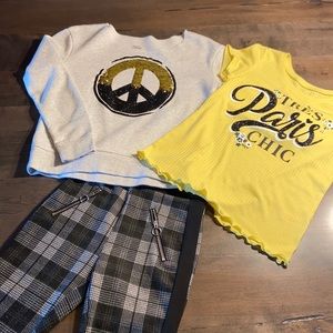 Fabulous justice brand sweat tea and pants set